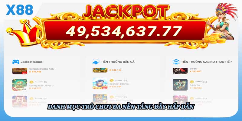 Danh mục trò chơi X88 đa nền tảng đầy hấp dẫn